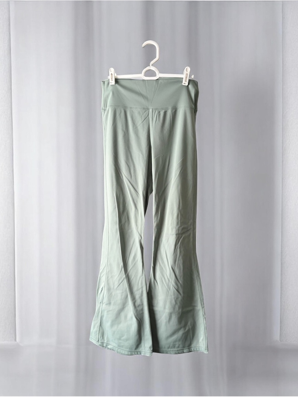 High-Rise Sage Green Flare Leggings